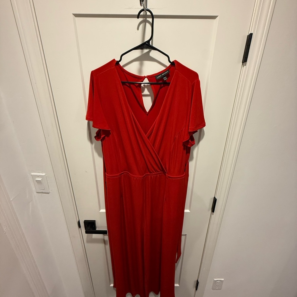 Lane Bryant Vibrant Burnt Orange Jumpsuit